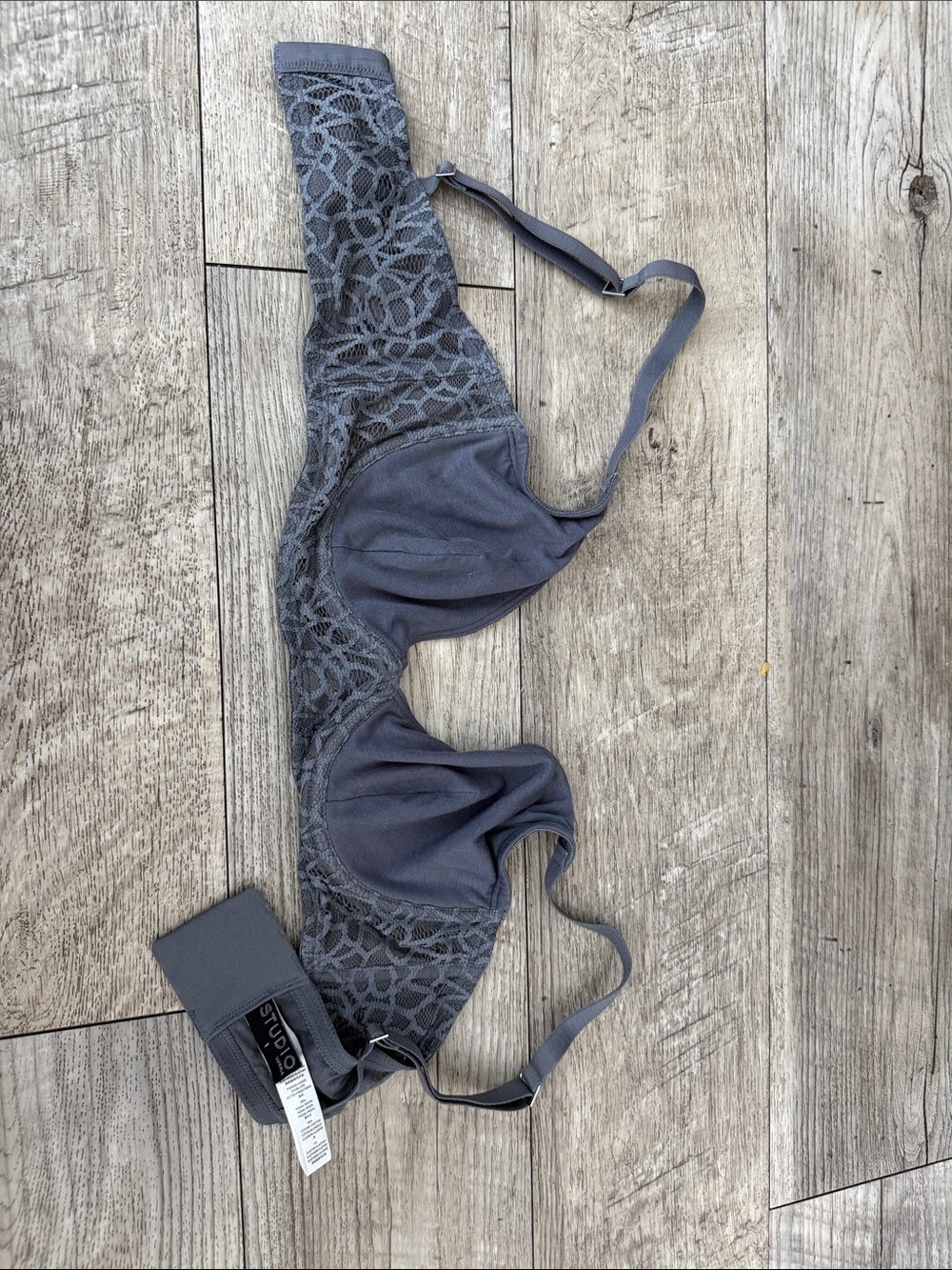 La Perla Lace-Accent Wireless Bra in Gray 32D